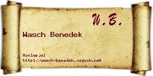 Wasch Benedek névjegykártya